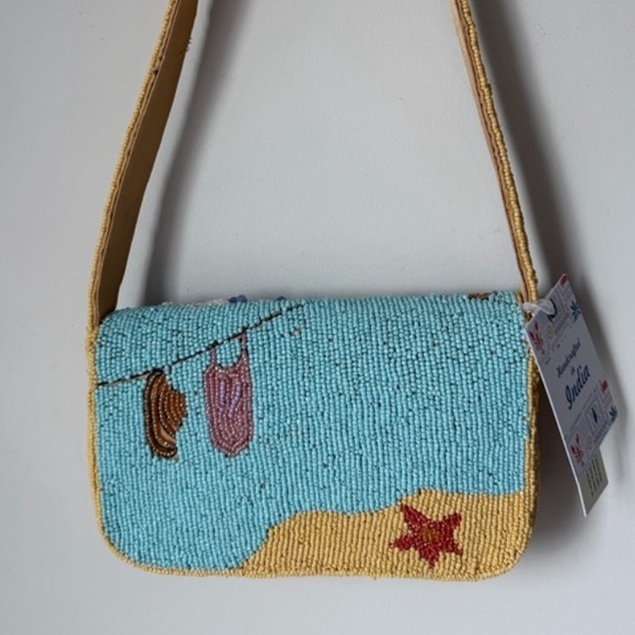 UMBRELLA BEACH VIBES BEADED BAG!! New - Picture 3 of 4